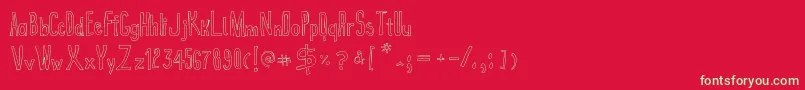 True2dOutline Font – Green Fonts on Red Background