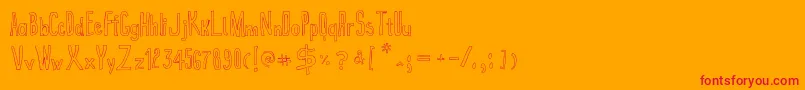Fonte True2dOutline – fontes vermelhas em um fundo laranja