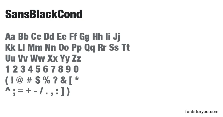 Шрифт SansBlackCond – алфавит, цифры, специальные символы