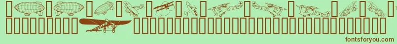 Aeroplanes Font – Brown Fonts on Green Background