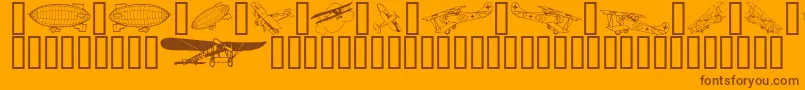 Aeroplanes Font – Brown Fonts on Orange Background