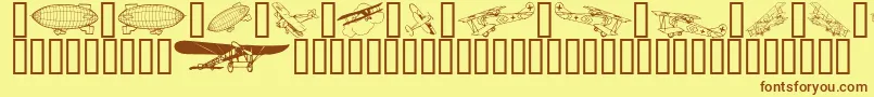 Aeroplanes Font – Brown Fonts on Yellow Background