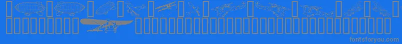 Aeroplanes Font – Gray Fonts on Blue Background