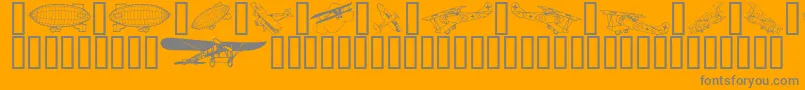 Aeroplanes-Schriftart – Graue Schriften auf orangefarbenem Hintergrund