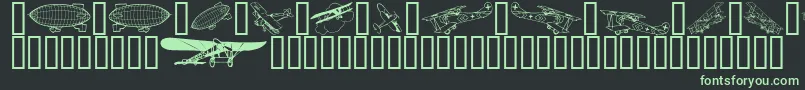 Aeroplanes Font – Green Fonts on Black Background