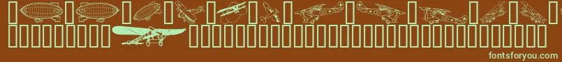 Aeroplanes Font – Green Fonts on Brown Background