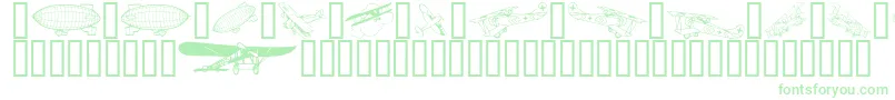 Aeroplanes Font – Green Fonts on White Background