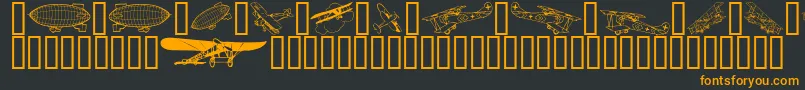 Aeroplanes-fontti – oranssit fontit mustalla taustalla