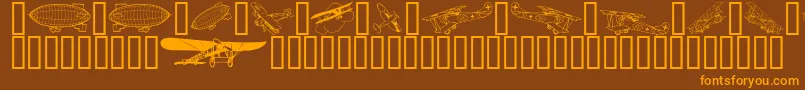 Aeroplanes-Schriftart – Orangefarbene Schriften auf braunem Hintergrund