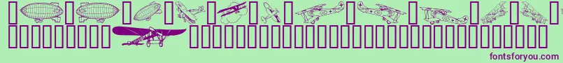 Aeroplanes Font – Purple Fonts on Green Background