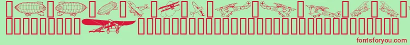 Aeroplanes Font – Red Fonts on Green Background