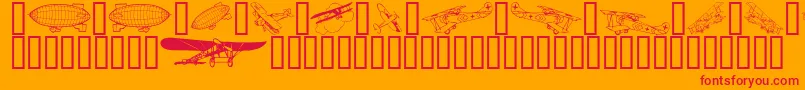 Aeroplanes Font – Red Fonts on Orange Background