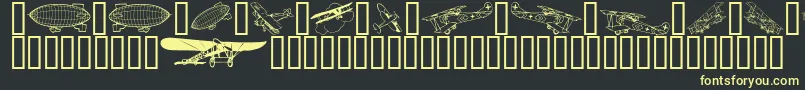 Aeroplanes Font – Yellow Fonts on Black Background