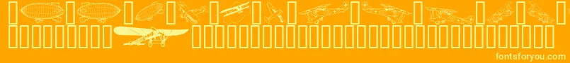 Aeroplanes Font – Yellow Fonts on Orange Background