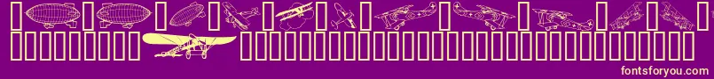 Aeroplanes Font – Yellow Fonts on Purple Background