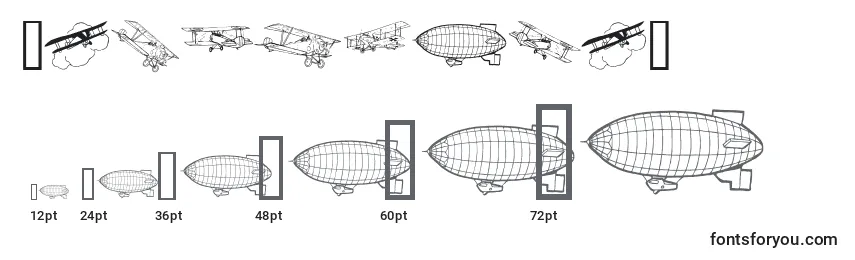 Größen der Schriftart Aeroplanes