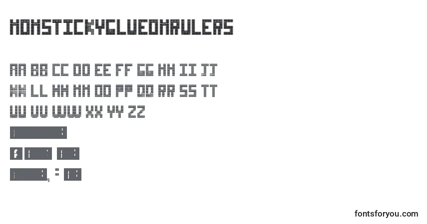 Шрифт NonstickyGlueOnRulers – алфавит, цифры, специальные символы