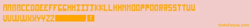 NonstickyGlueOnRulers Font – Orange Fonts on Pink Background