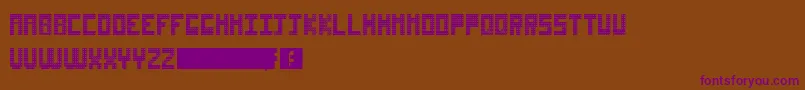 NonstickyGlueOnRulers Font – Purple Fonts on Brown Background