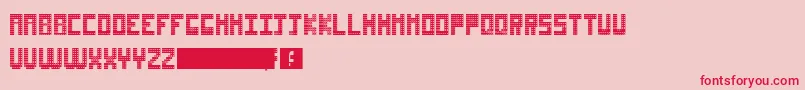 NonstickyGlueOnRulers Font – Red Fonts on Pink Background