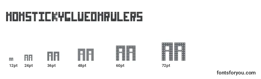 Размеры шрифта NonstickyGlueOnRulers