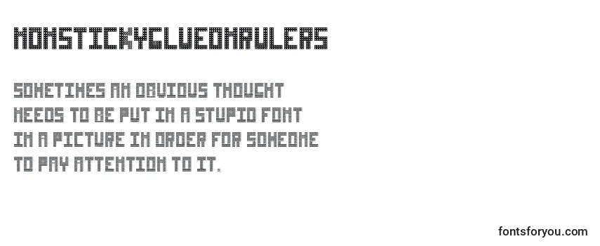 NonstickyGlueOnRulers Font