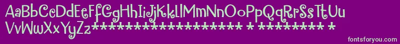 FunkyMotherDemo Font – Green Fonts on Purple Background