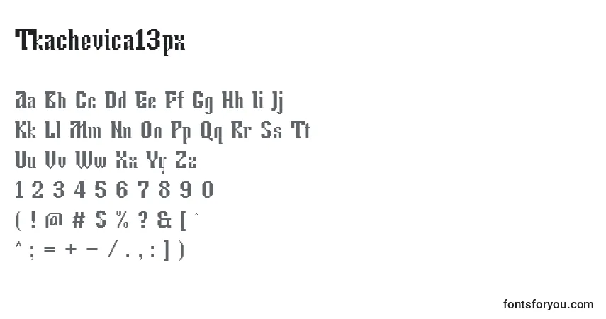 Schriftart Tkachevica13px – Alphabet, Zahlen, spezielle Symbole