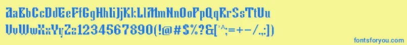 Tkachevica13px Font – Blue Fonts on Yellow Background
