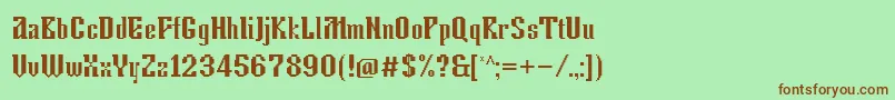 Tkachevica13px Font – Brown Fonts on Green Background