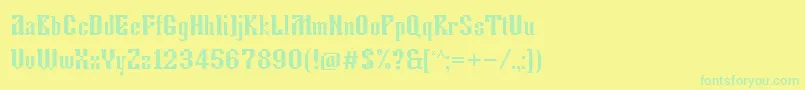 Tkachevica13px Font – Green Fonts on Yellow Background