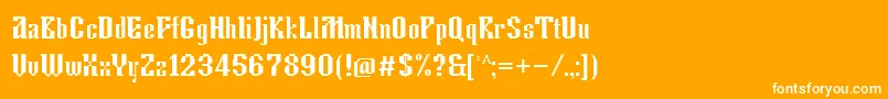 Tkachevica13px-Schriftart – Weiße Schriften auf orangefarbenem Hintergrund