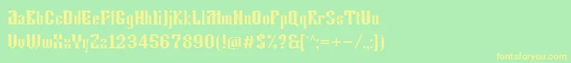 Tkachevica13px Font – Yellow Fonts on Green Background