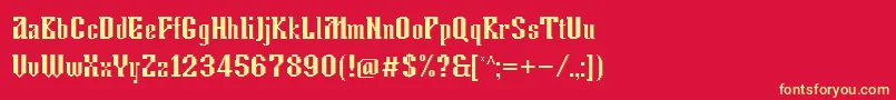 Tkachevica13px Font – Yellow Fonts on Red Background