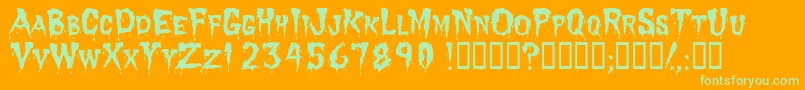 Dracula-Schriftart – Grüne Schriften auf orangefarbenem Hintergrund