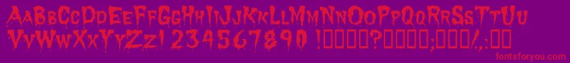 Dracula-Schriftart – Rote Schriften auf violettem Hintergrund