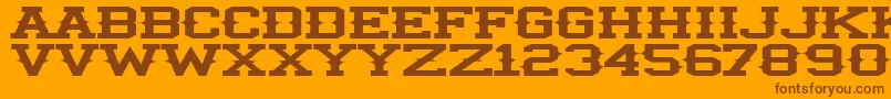 IlliniSpike-Schriftart – Braune Schriften auf orangefarbenem Hintergrund