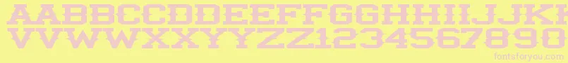 IlliniSpike-Schriftart – Rosa Schriften auf gelbem Hintergrund