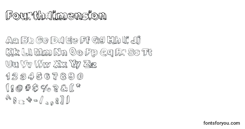 Czcionka Fourthdimension – alfabet, cyfry, specjalne znaki