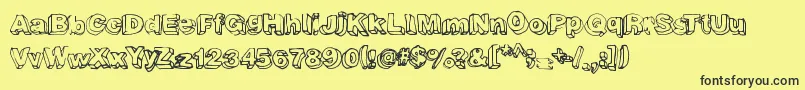 Fourthdimension Font – Black Fonts on Yellow Background