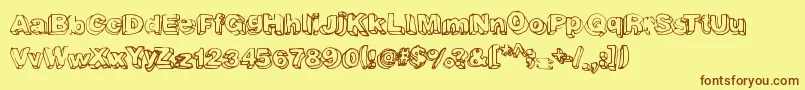 Fourthdimension-fontti – ruskeat fontit keltaisella taustalla
