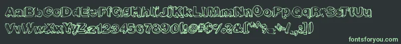 フォントFourthdimension – 黒い背景に緑の文字