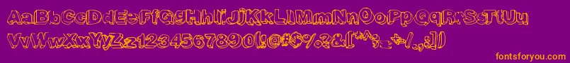 Fourthdimension Font – Orange Fonts on Purple Background