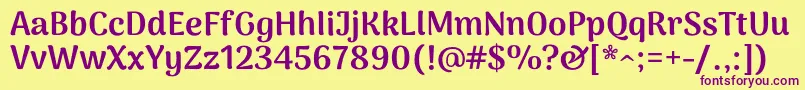 ArimamaduraiBlack Font – Purple Fonts on Yellow Background