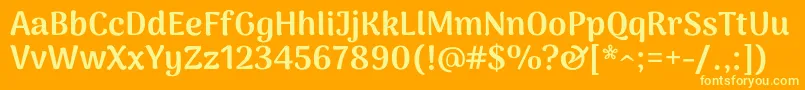 Weitere Informationen zur ArimamaduraiBlack-Schriftart ArimamaduraiBlack-Schriftart – Gelbe Schriften auf orangefarbenem Hintergrund