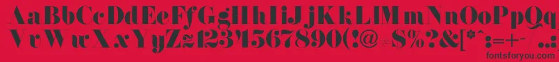 NewdawneNormal Font – Black Fonts on Red Background