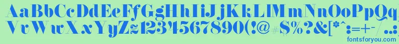 NewdawneNormal Font – Blue Fonts on Green Background