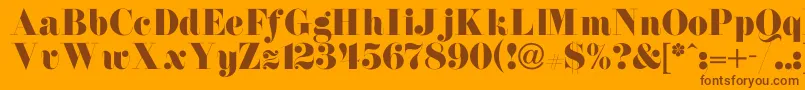 NewdawneNormal Font – Brown Fonts on Orange Background