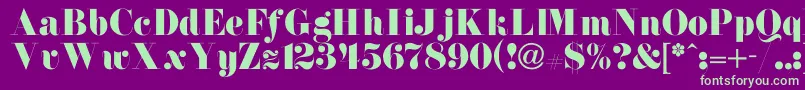 NewdawneNormal Font – Green Fonts on Purple Background