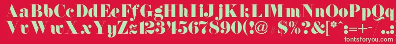 NewdawneNormal Font – Green Fonts on Red Background